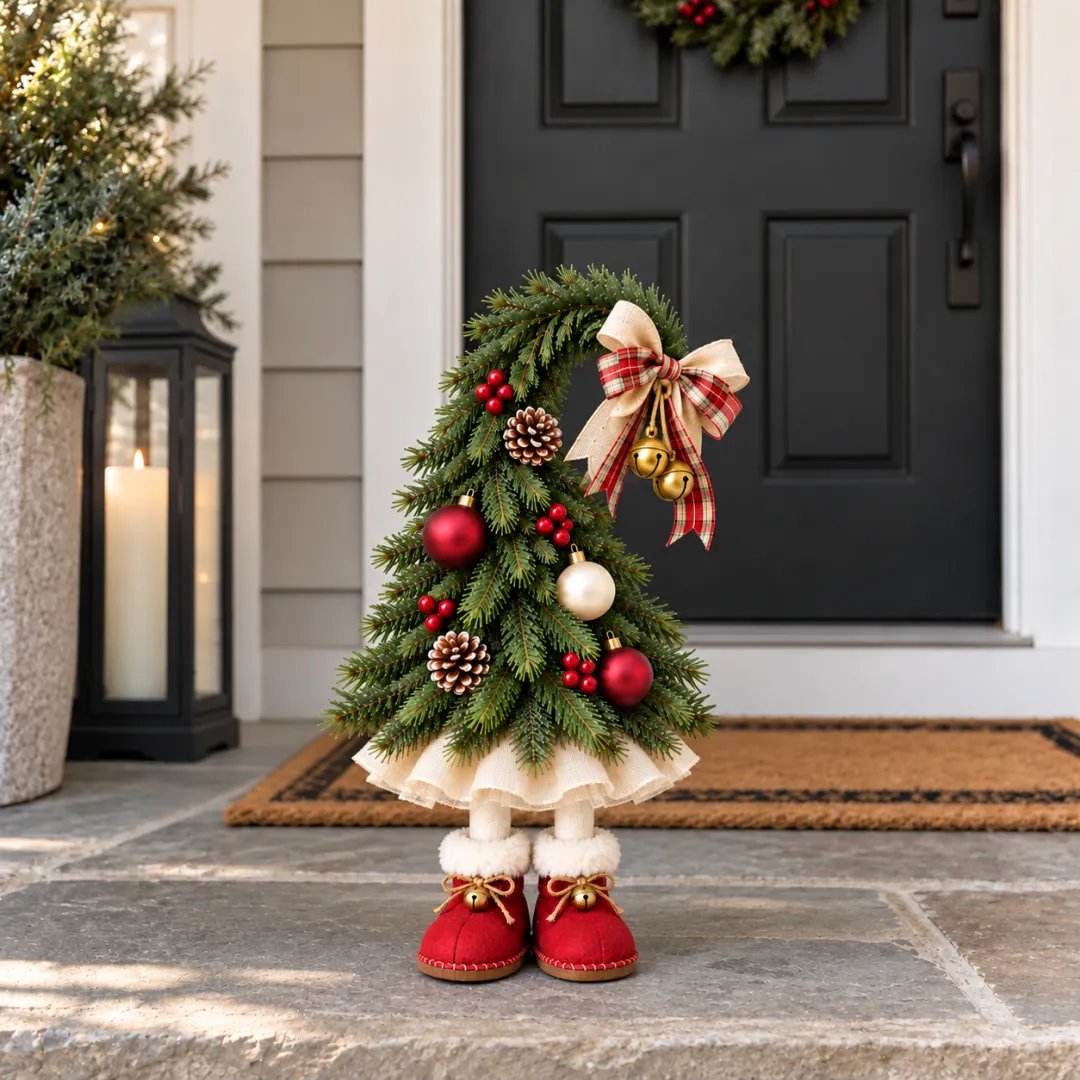 Small Whimsical Christmas Elf Tree Decor