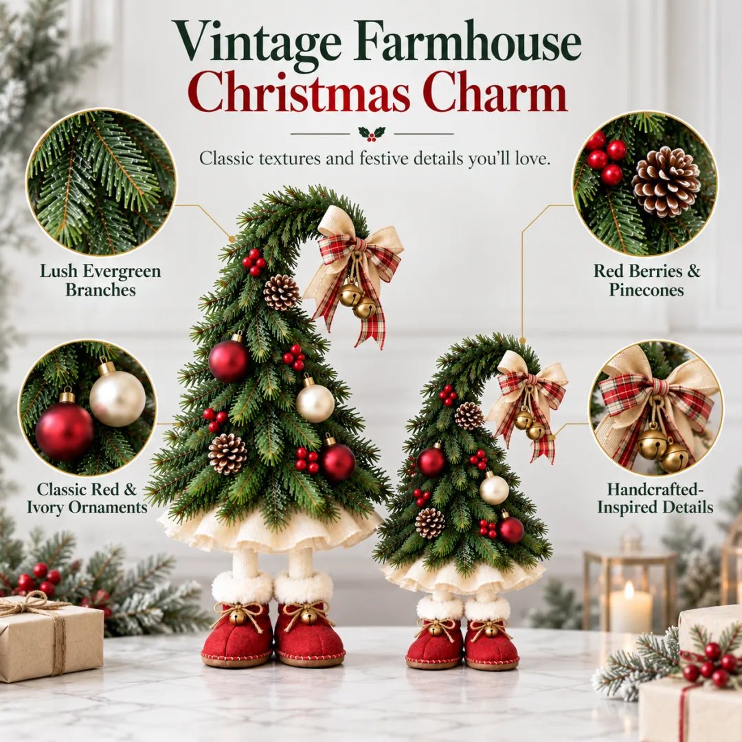 Vintage farmhouse Christmas charm details